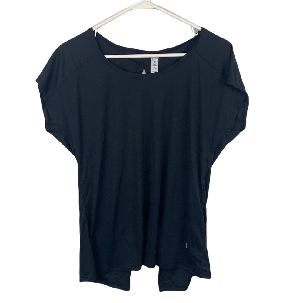 Bally Total Fitness Black Open Back Workout Shirt